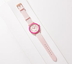 Reloj Isaac Mizrahi Live! con bisel redondo de color, rosa, talla única
