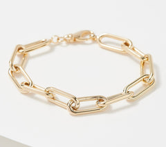 14K GoldClad Sterling Silver Paperclip Chain Bracelet, By Silver Style, Average