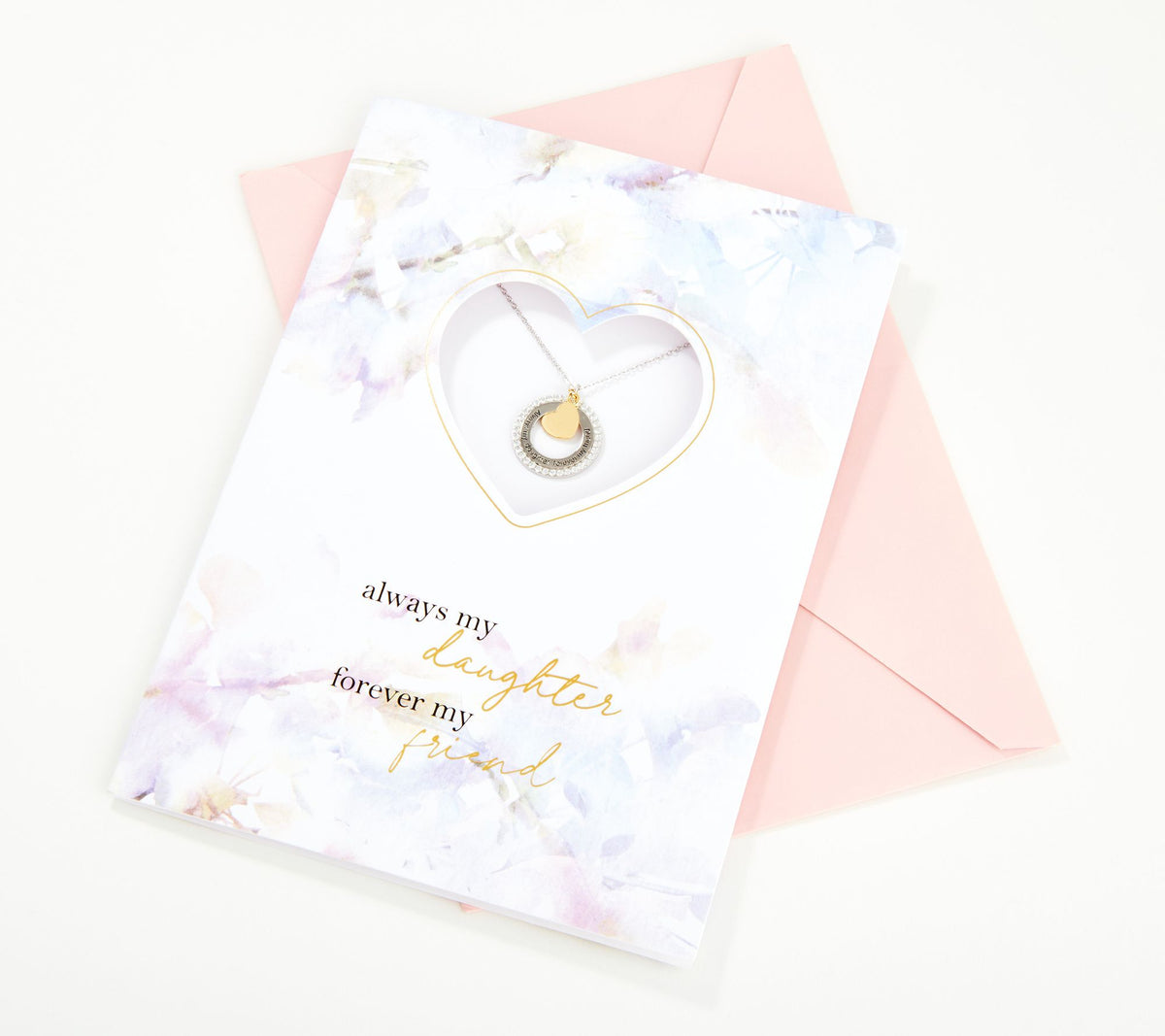 Collar y tarjeta de felicitación para el Día de la Madre de Diamonique, hija