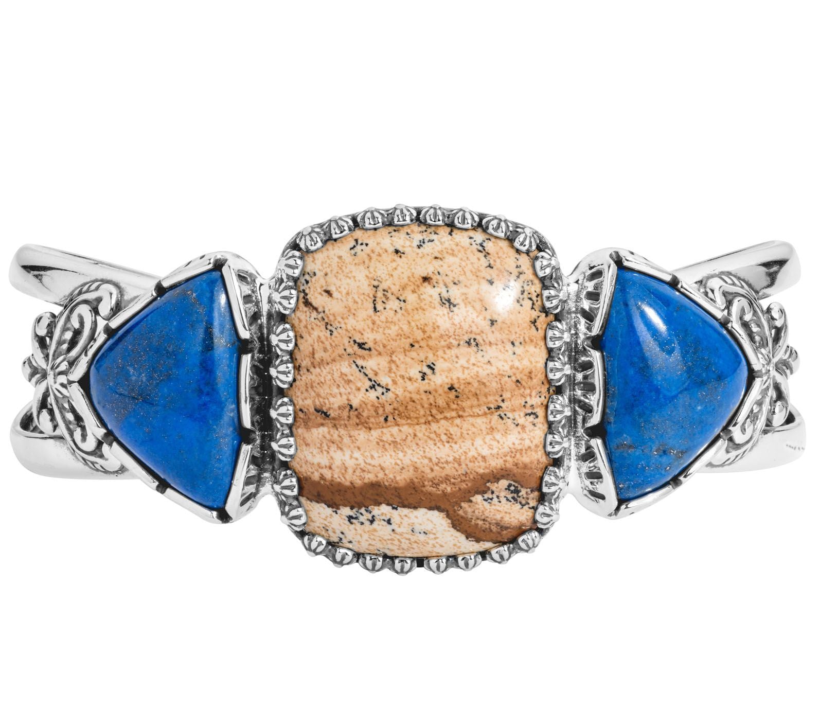 American West Sterling Silver Bold Multi-Gemstone Cuff Bracelet, 6-3/4"