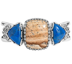 American West Sterling Silver Bold Multi-Gemstone Cuff Bracelet, 6-3/4"