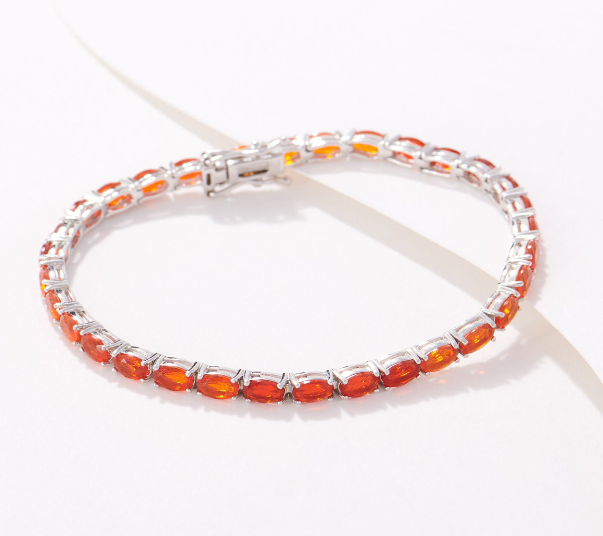 Generation Gems Oval-Cut Fire Opal Tennis Bracelet, 6-3/4"