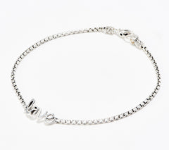 JAI Sterling Silver Love Script Message Ankle Bracelet, Small