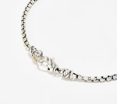 JAI Sterling Silver Love Script Message Ankle Bracelet, Small