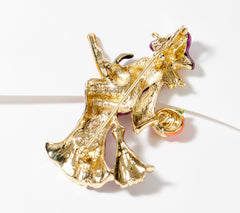 Kirks Folly Stella by Starlight Gold Tone Blue Witch Brooch Pin Pendant