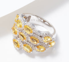 Affinity Yellow Sapphire Waves Ring 3.13ct 925 Silver Size 7