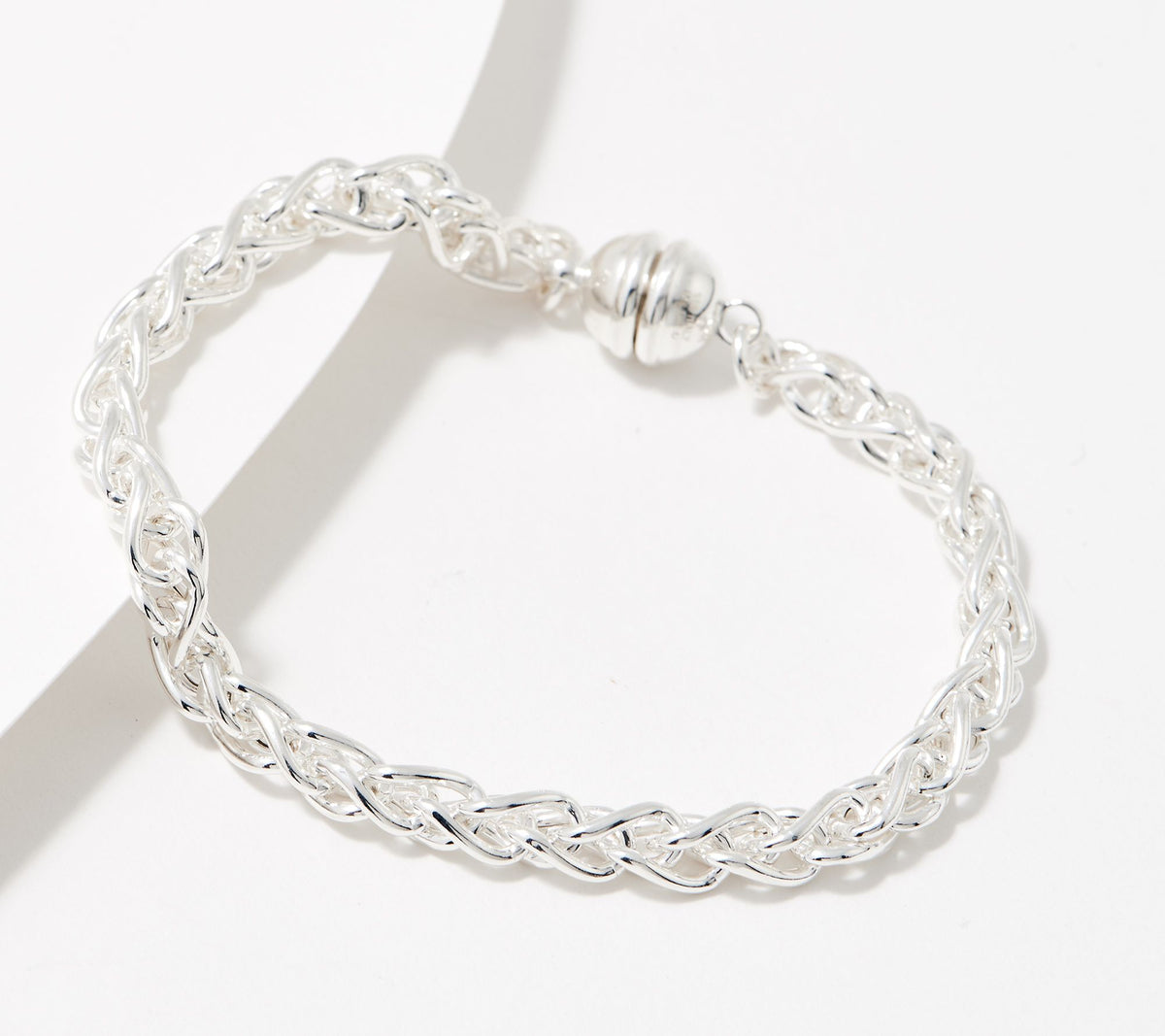 UltraFine 950 Silver Magnetic Spiga Bracelet, Large: 8"