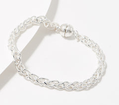 UltraFine 950 Silver Magnetic Spiga Bracelet, Large: 8"