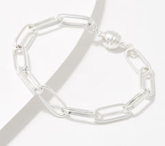 UltraFine 950 Silver Paperclip Bracelet, 6-3/4"