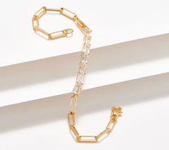 Pulsera Affinity Gems con eslabones de clip de amatista, plata de ley, 20 cm