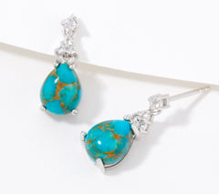 Generation Gems  Sterling Silver Sonoran Turquoise Pear Earrings