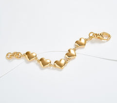 Oro Nuovo Heart Motif Bold Bracelet, 14K Gold Over Resin, 7-1/2"
