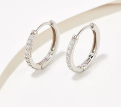 Diamonique x Courtney Khondabi Platinum-Clad Sterling Silver 16mm Huggie Hoops