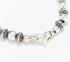 JAI Sterling Silver Kalahari & Hammered Bead Bracelet, 7-1/4"