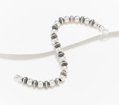 JAI Sterling Silver Kalahari & Hammered Bead Bracelet, 7-1/4"