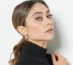 Diamonique x Jennifer Miller 100 Facet Round  Silver/Yellow Sterling Silver Earrings