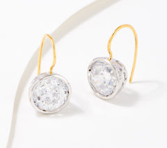 Diamonique x Jennifer Miller 100 Facet Round  Silver/Yellow Sterling Silver Earrings