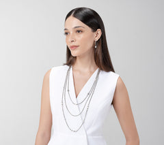 JAI Sterling Silver Cultured Pearl Chain Earrings, 1-1/2"