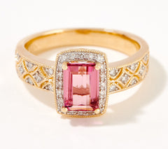 Vault 1ct Pink Tourmaline & Diamond Ring, 14K Gold, Size , Size 9