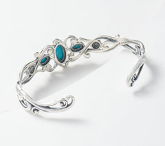 American West x Carolyn Pollack Sterling Silver Blue Turquoise Cuff, 8"