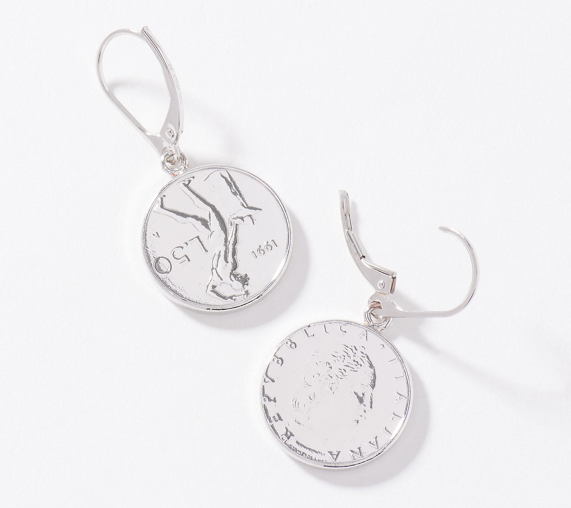 EternaGold Mini 50-Lire Coin Lever-Back Earring, 14K