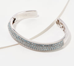 Affinity Gems Sterling Silver Semi Precious Blue Topaz Cuff Bracelet, 6-3/4"