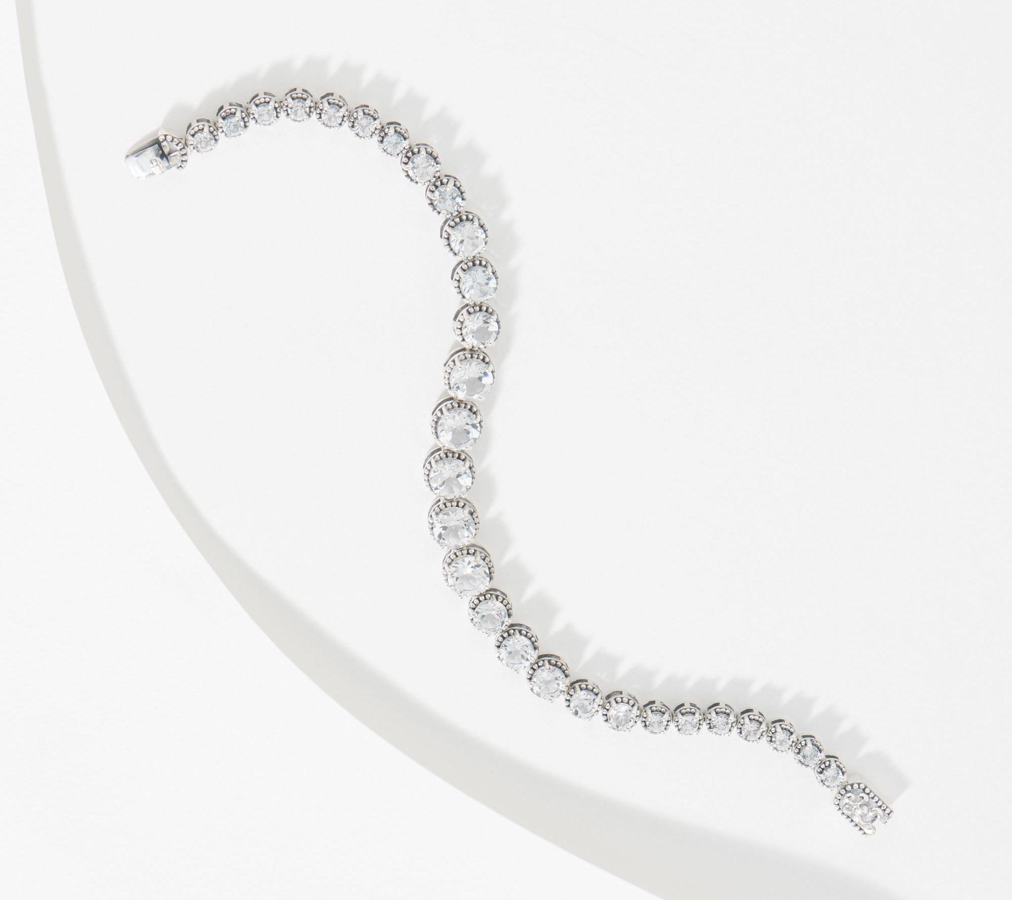 Artisan Crafted Sterling Silver Graduated Tennis Bracelet, 6-3/4"