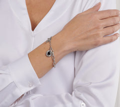 Artisan Crafted Sterl. Silver Choice of Chain Pear Dangle Bracelet, 6-3/4"