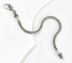 Artisan Crafted Sterling 925 Square Foxtail Bracelet w/ Lobster Lock, 7-1/2'