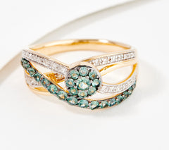 Anillo cruzado de alejandrita y diamantes Vault Discoveries, oro de 14 quilates, talla 6