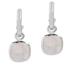 Affinity Gems Sterling Silver Rainbow Moonstone Earrings, 1"