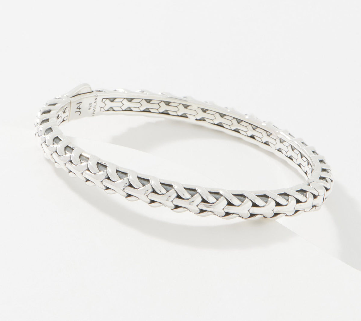 JAI Sterling Silver Crane Signature Texture Bangle, 6-1/4"