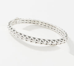 JAI Sterling Silver Crane Signature Texture Bangle, 6-1/4"