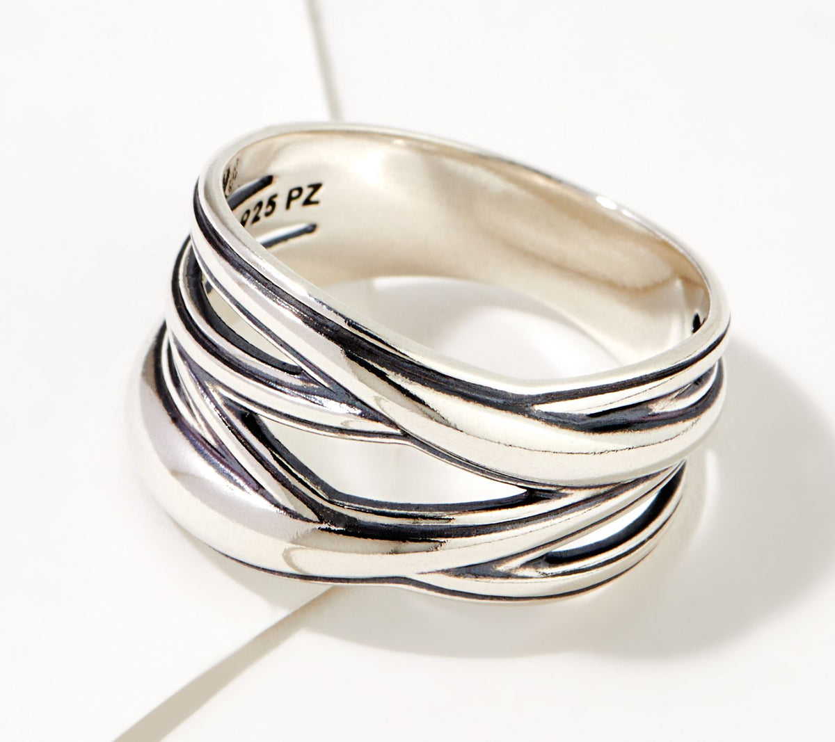 Or Paz Sterling Silver Signature Cross-Over Ring, Size 6