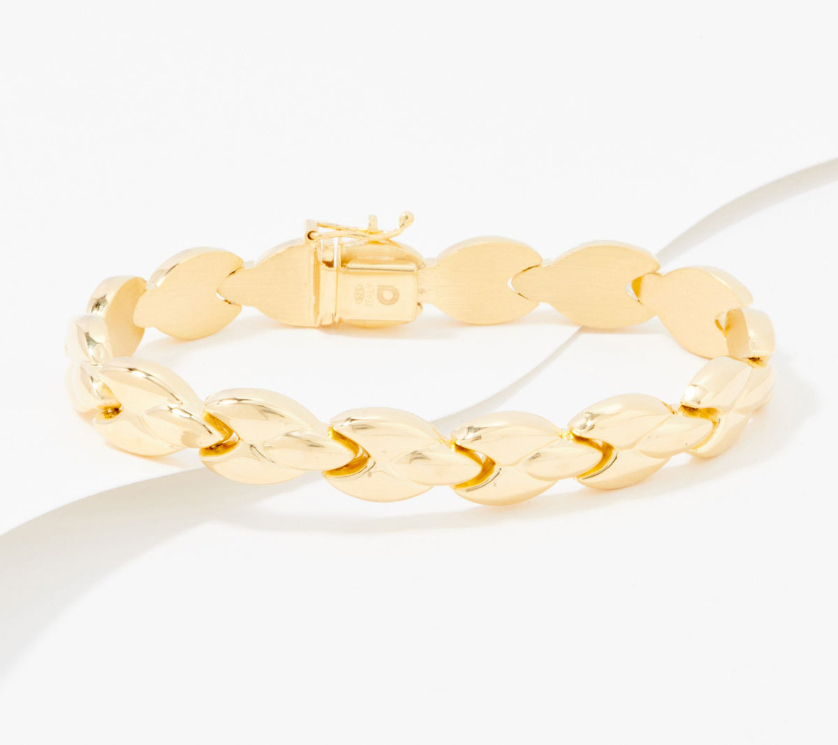 Silver Style Marquise Link Panther Goldclad Sterling Silver Bracelet 8"