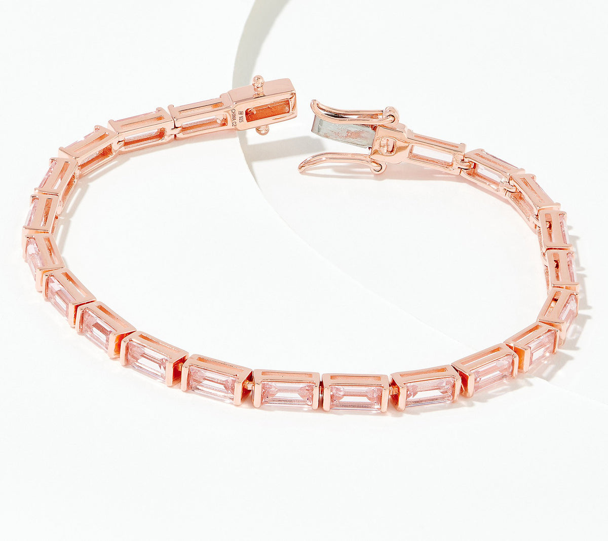 Diamonique x Jen Coffey Baguette Tennis Bracelet Sterling Silver, 7-1/4"