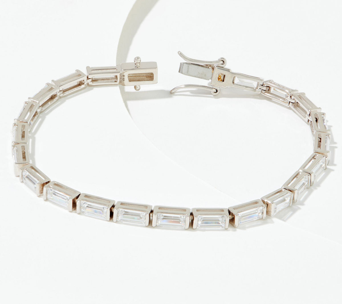 Diamonique x Jen Coffey Baguette Tennis Bracelet Sterling Silver, 6-3/4