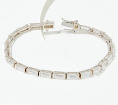Diamonique x Jen Coffey Baguette Tennis Bracelet Sterling Silver, 6-3/4