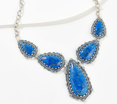 American West Sterling Silver Pear Lapis Statement Necklace, 17"