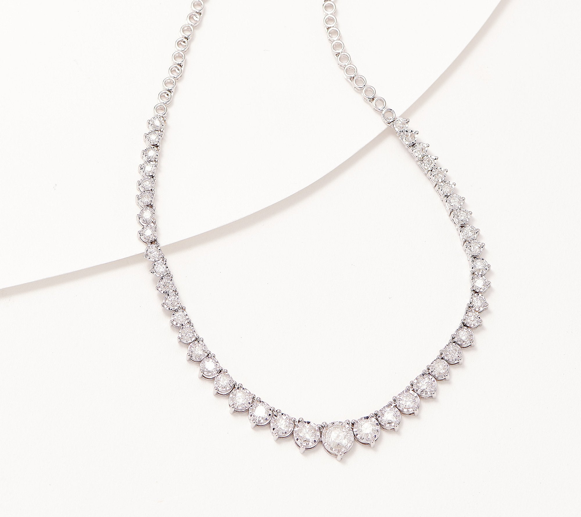 Affinity Diamonds 2 cttw Riviera Tennis Necklace, Sterling Silver, 18"