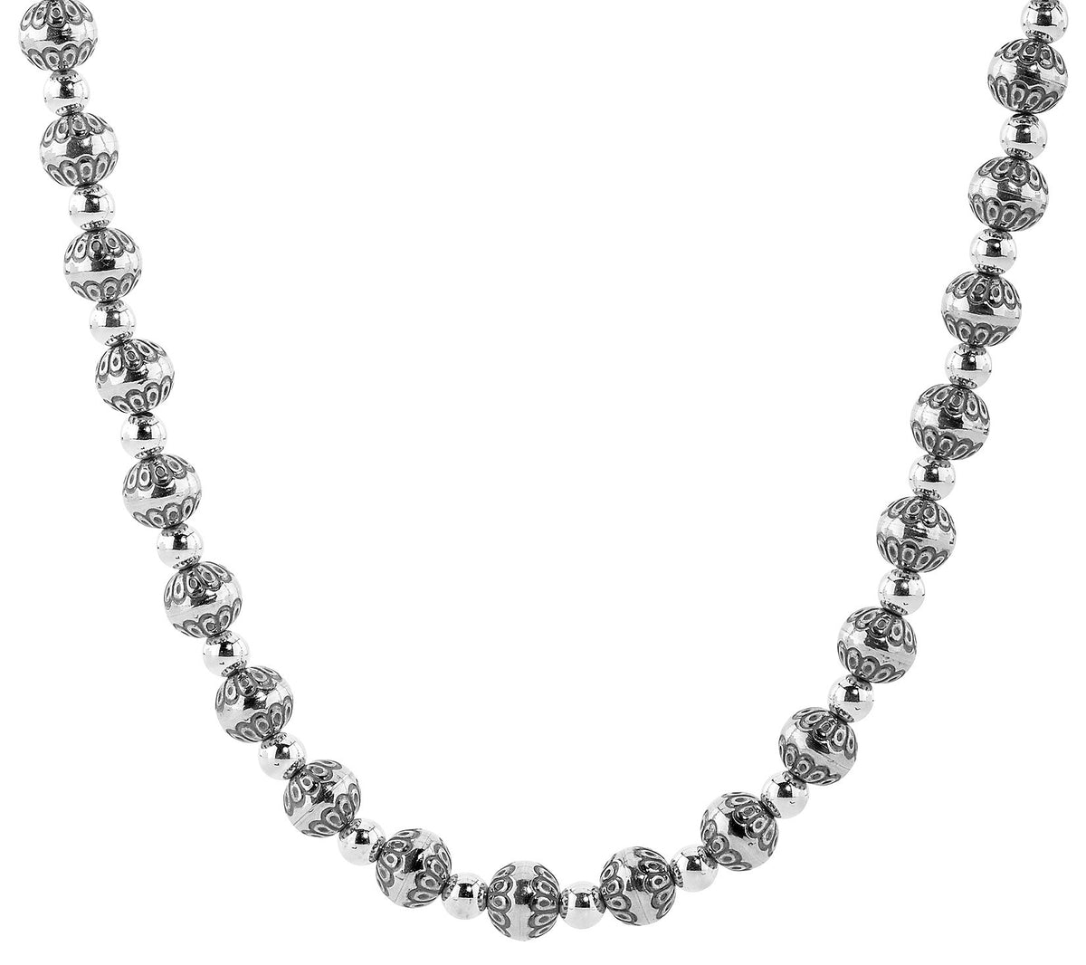 American West Sterling Silver Native Pear Beaded Necklace 21"