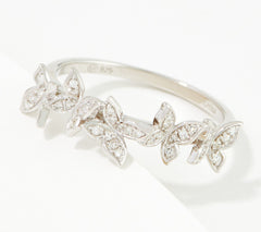 Affinity Diamonds Sterling Silver Butterfly Ring Size 11
