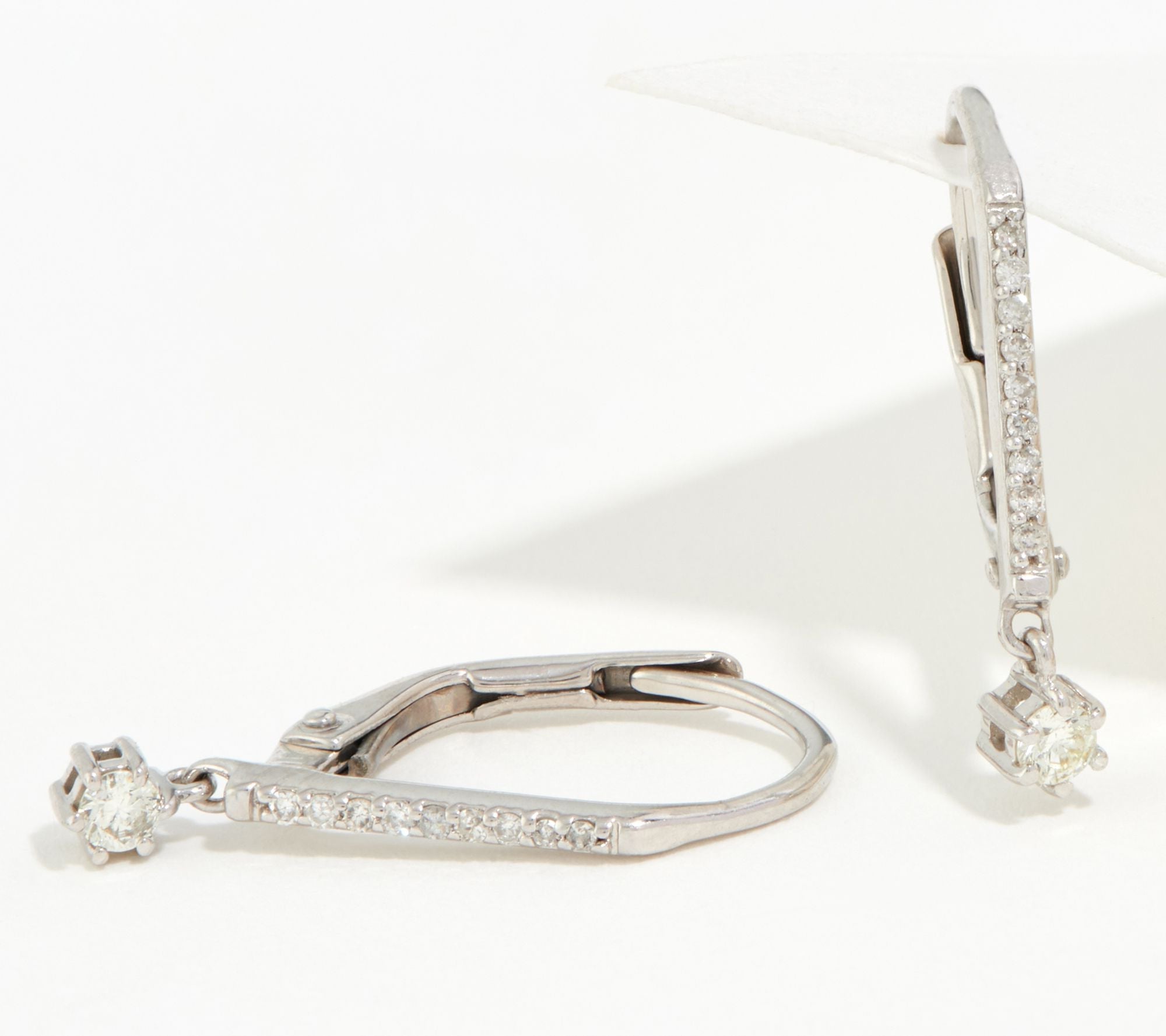 Affinity Sterling silver diamonds Lever-back Drop Earrings.