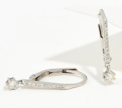 Affinity Sterling silver diamonds Lever-back Drop Earrings.