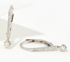 Affinity Sterling silver diamonds Lever-back Drop Earrings.