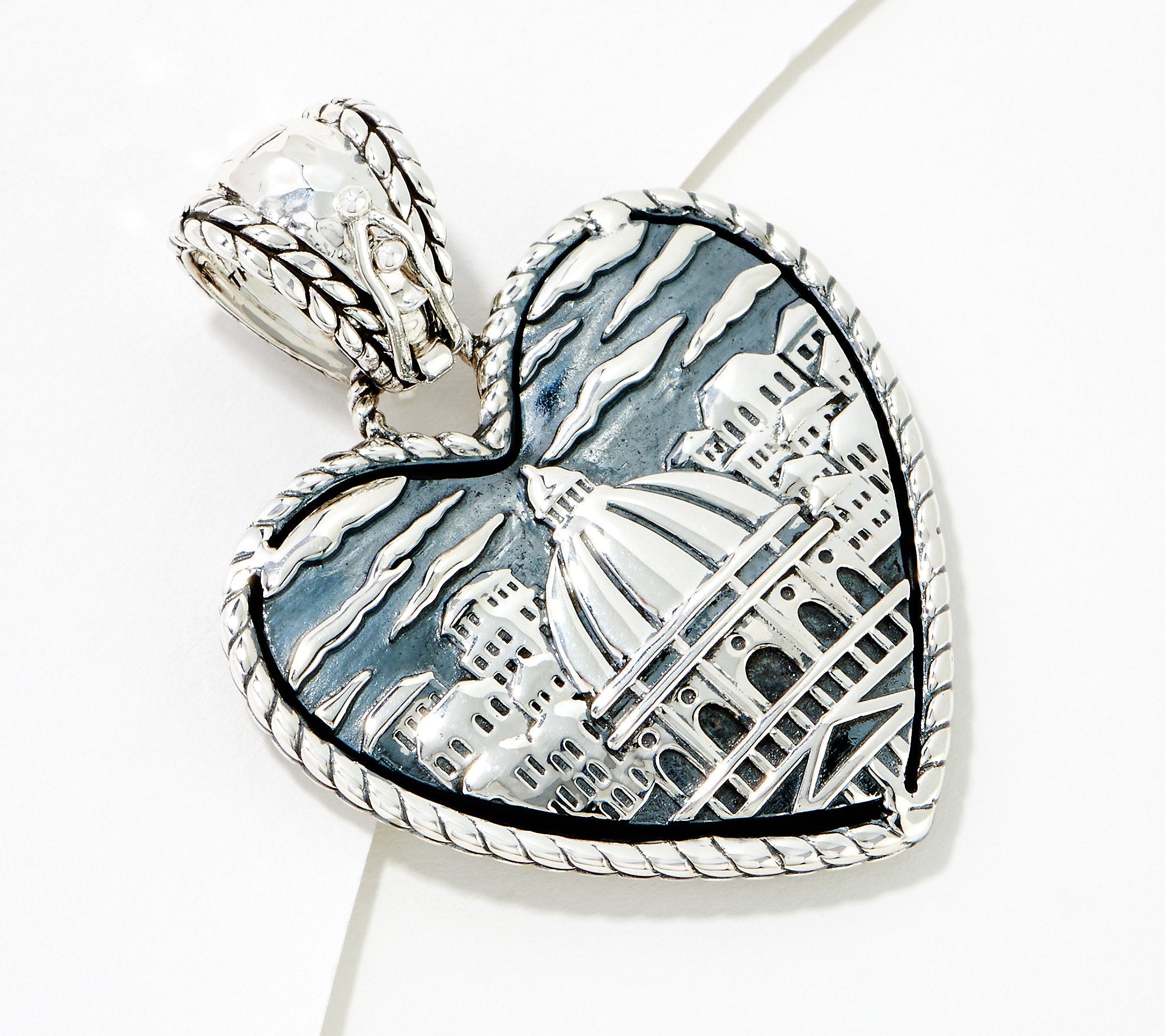 JAI Sterling Silver Italian Love Lock Enhancer