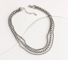 JAI Sterling Silver Triple Strand Box Chain Necklace, 18"
