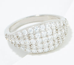 Diamonique Sterling Silver Tapered Pave Band Ring, Size 8