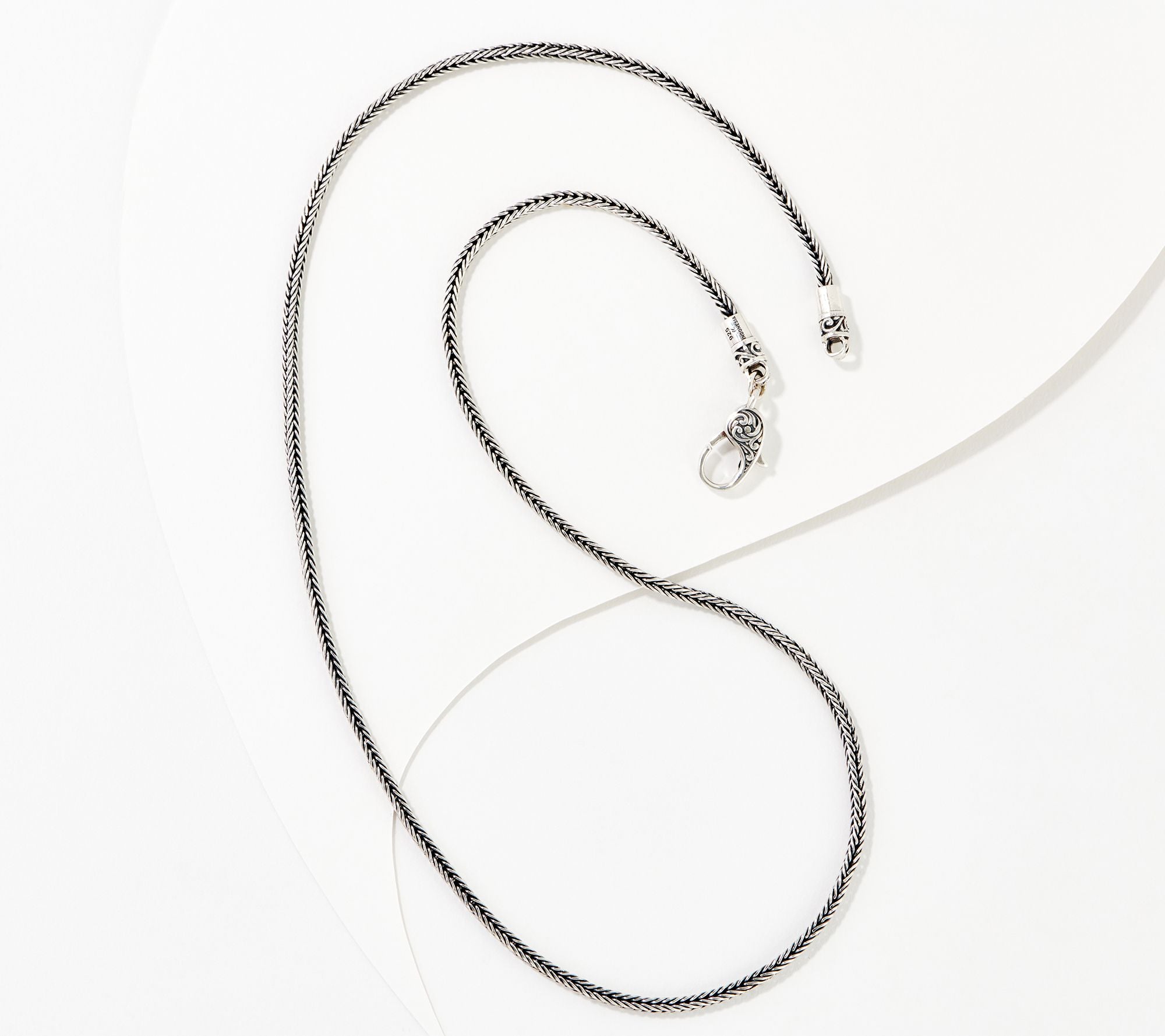 Artisan Crafted Sterling Silver Square Foxtail Chain with Lobster Clasp Necklace, 20"