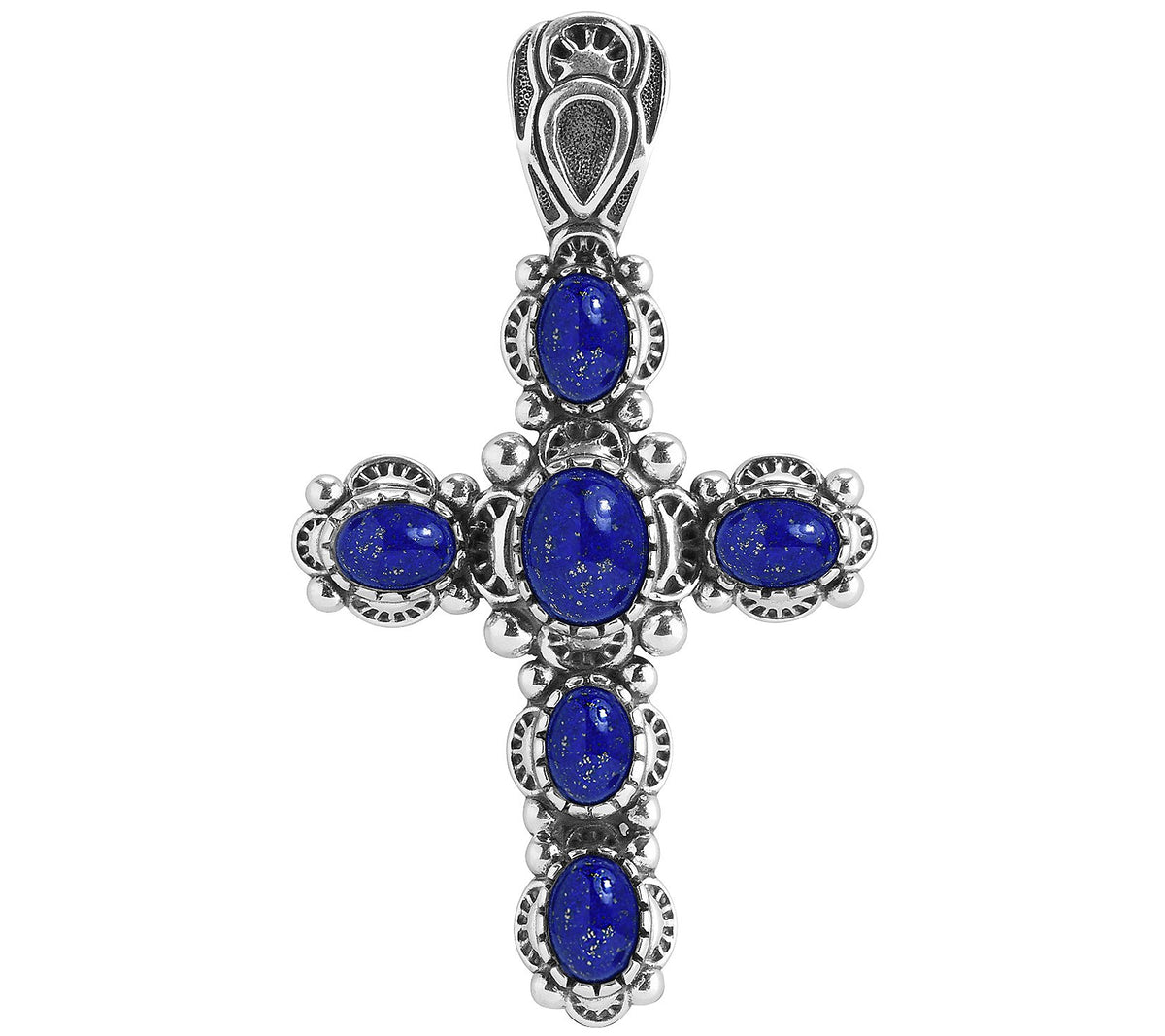 American West Sterling Classics Lapis Cross Enhancer, 2-1/4"